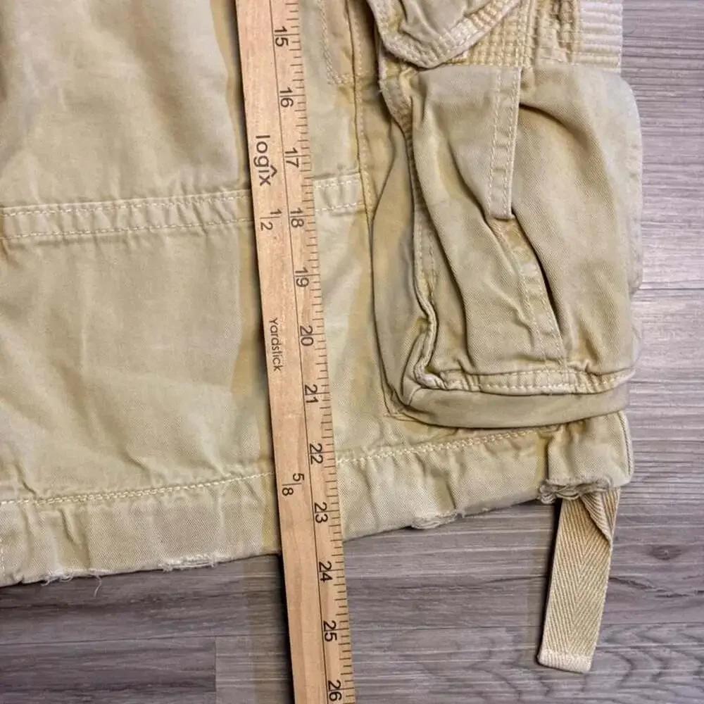 American Eagle Outfitters Y2K Vintage Tan Cargo Shorts Size 36